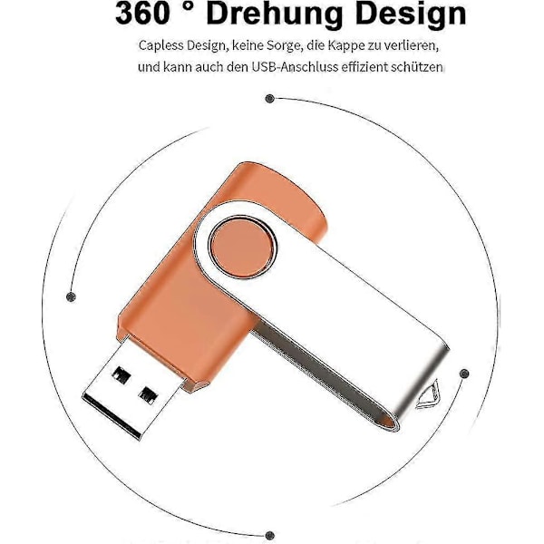 USB-stik 2 GB 5 stk. Hukommelsesstik USB-stik 360° rotation Hukommelsesstik. Høj hastighed