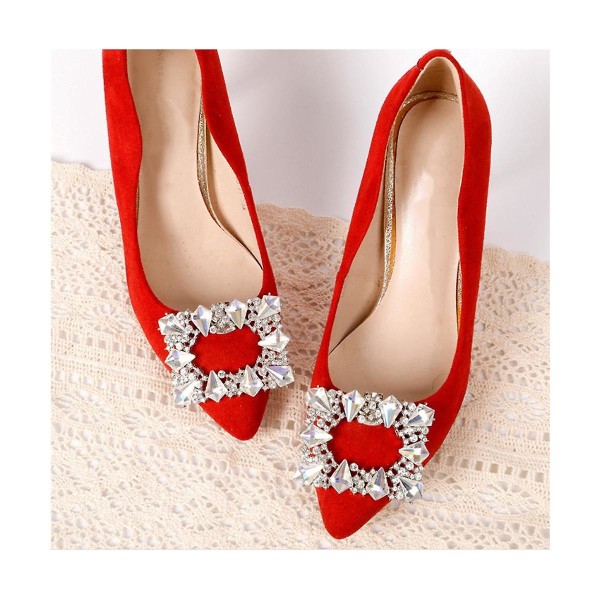 2kpl kenkä tekojalokivikoriste metalli kenkä neliöpidike Naisten kristallikengänpidike koriste morsiuskengät R