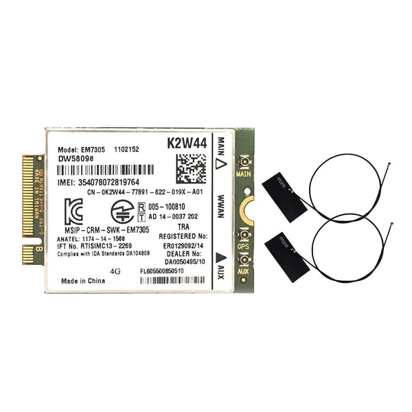 Em7305 Gobi5000 Wifi Card+antenna 4g Ngff Wwan For E7250 E7450 E5250 7214 7350 7414 Venue 8 Pro 585