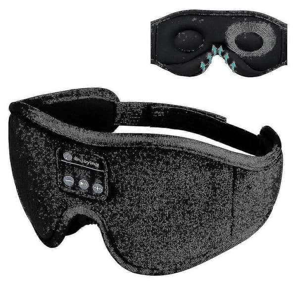 Sovehodetelefoner, trådløs Bluetooth-musikk 3D-øyemaske, justerbar søvn