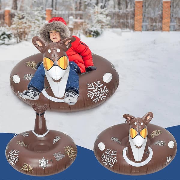 PVC Kold-Resistent og Slidstærkt Materiale Oppustelig Snowboard Snemand Ski Ring Julekælk Ski