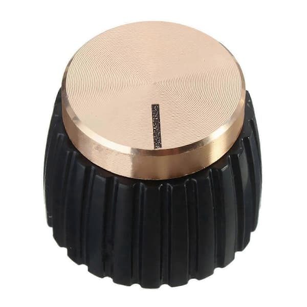 10 stk gitarforsterkerknapper Push-on svart+gullhette for Marshall-forsterker
