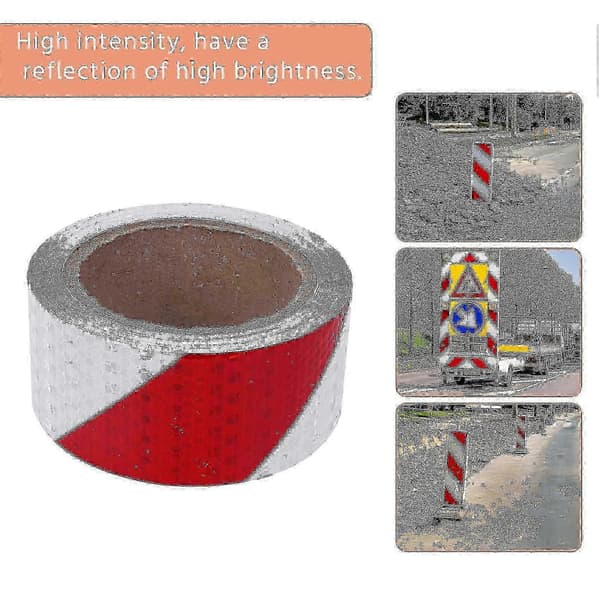 10 m x 5 cm Säkerhetsvarningstejp Reflextejp Självhäftande tejp Reflexremsa Reflexsticker