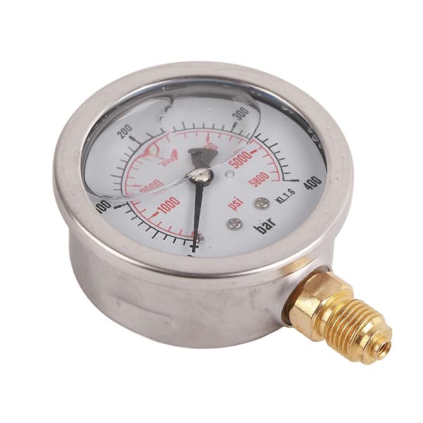 Hydraulisk Slange Testpunktkobling M16*2?BSP1/4 + 0~400BAr 6000PSI Måler 1.5m Slange
