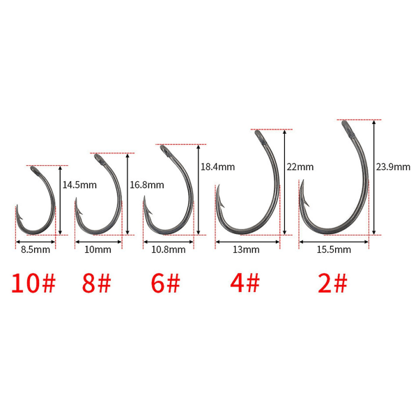 200 stk. Højkarbon Rustfrit Stål Fiskekroge med Børster Karpe Fiskekroge Pakke med 8011, 100 stk. Nr. 4 &