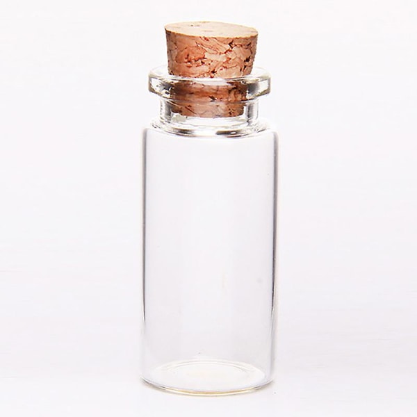 20 stk. Hætteglas Flasker Mini Glasflaske Med Korkprop Ønskeflasker, Til Bryllup, Kreationer Og