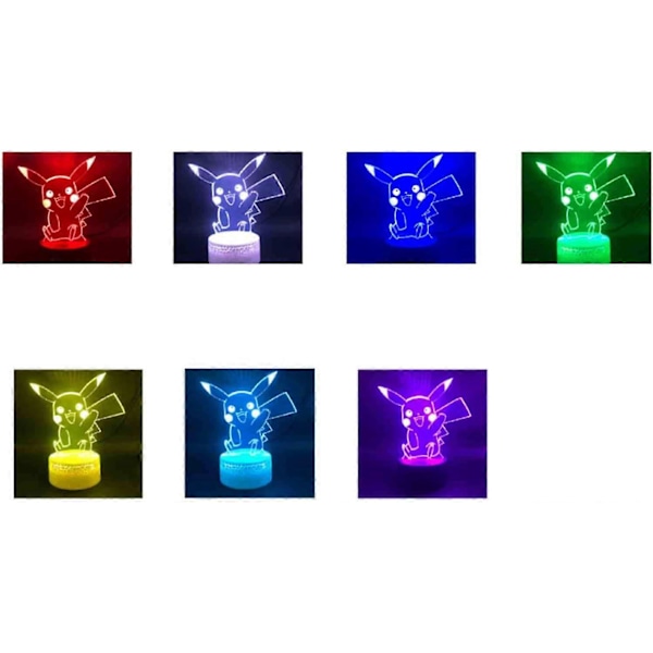 SBSG 3D Illusionslampe, Five Nights Bear Natlampe med Fjernbetjening Touch 7 Farveskiftende Bordlamper Børneværelsesindretning