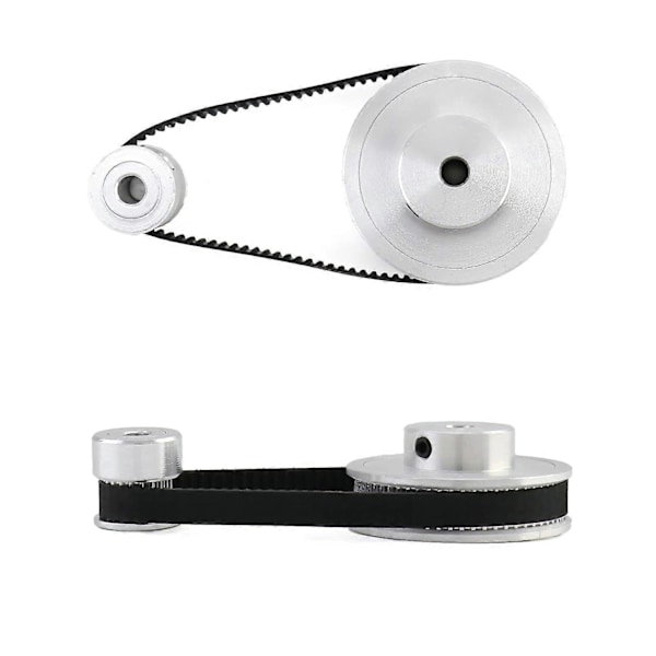 2 GT2 Synkrone Hjulsett for 3D-printer, 20 & 60 Tenner Boring 5 mm Aluminium Timing Pulley og Lengde 200 mm Bredde 6 mm Belte
