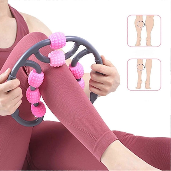 Muskelmassage Roller, 8 Hjul Bærbar Massager Muskelrulle, 360 Cellulite Massage, lilla
