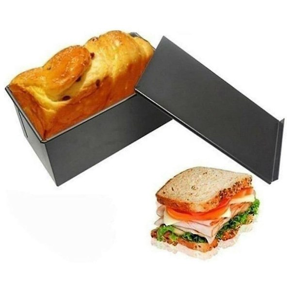 Brødform Flat Toastboks Non-stick Brød Toastform Med Lokk Rustfritt Stål Bakeutstyr For Kjøkkenbaking, 450g
