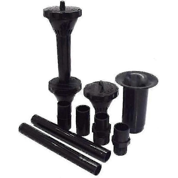 9 st Små Munstyckshuvuden Kit Munstycke Vattenfontän Fontän För Damm Fontän Dränkbar Pump Svart Pool s202412248359