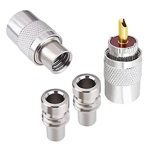 -259 Koaksiale Stikkontakter Uhf Han Svejsekontakt Stik 50 Ohm Koaksadaptere 10-pak Med Reducer F