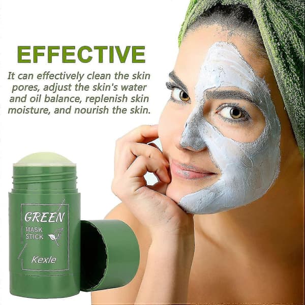 Grønn Te Maske Stick - Fjerner Svarte Prikker - Dyprensende Leire Maske Stick