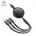 McDodo Spiral 3-i-1 kabel, USB-C/Lightning/MicroUSB, svart svart