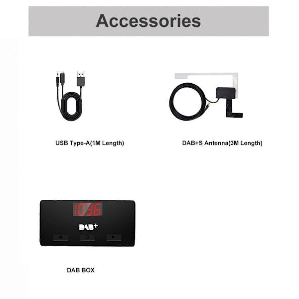 DAB+ Antenne med USB-adaptermottaker Android bilstereo spiller bil GPS-mottaker DAB+ signalmottaker