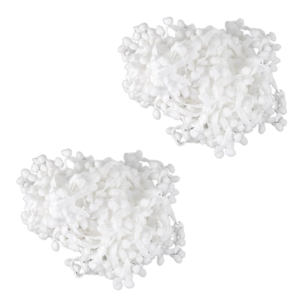 2x 20 Yard 10mm Pompom Trim Ball Fringe Ribbon Diy Sewing Accessory Lace White