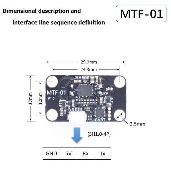 Mtf 01 Optisk Sensormodul Pmw3901 Optisk Flytsensor UAV Posisjonering 8m Laseravstandsmåling Integrert