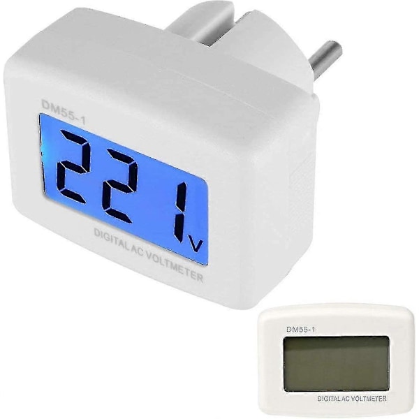 Digital LCD Voltmeter Panel Spänningstestare 220V AC 80-300V - EU-kontakt