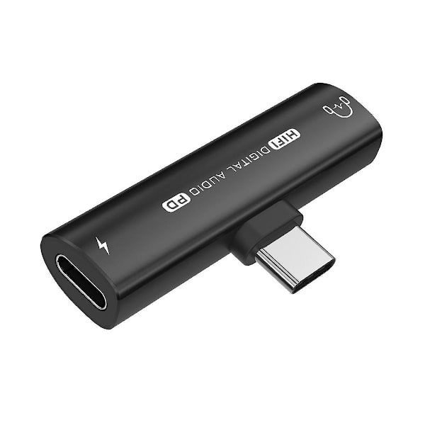 2-i-1 USB Type-C til USB C/3,5 mm Hovedtelefonadapter DAC Lydkonverter 32Bit/384KHz Digital