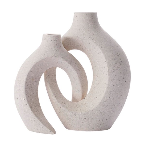 Keramisk Vase Sæt i Europæisk Stil Kreativ Hvid Dekorativ Vase til Stue og Studie