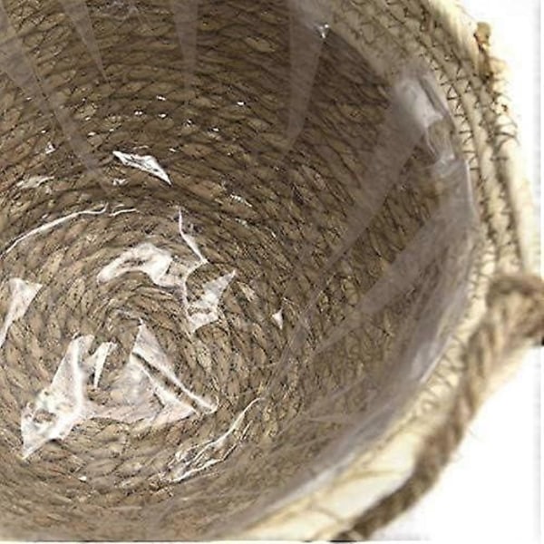 Luonnollinen meriruohosta valmistettu riippuva kukkaruukku juuttiköydellä seinäkoristeeksi sisä- ja ulkokäyttöön