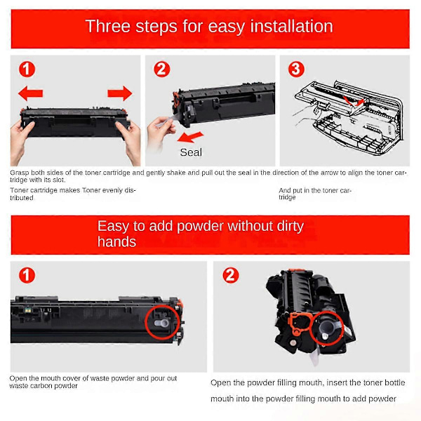 Kompatibel med 80A CF280A Sort Toner til Laserjet Pro 400/M401/M401Dn/M425/P2035 DwSeries Printere