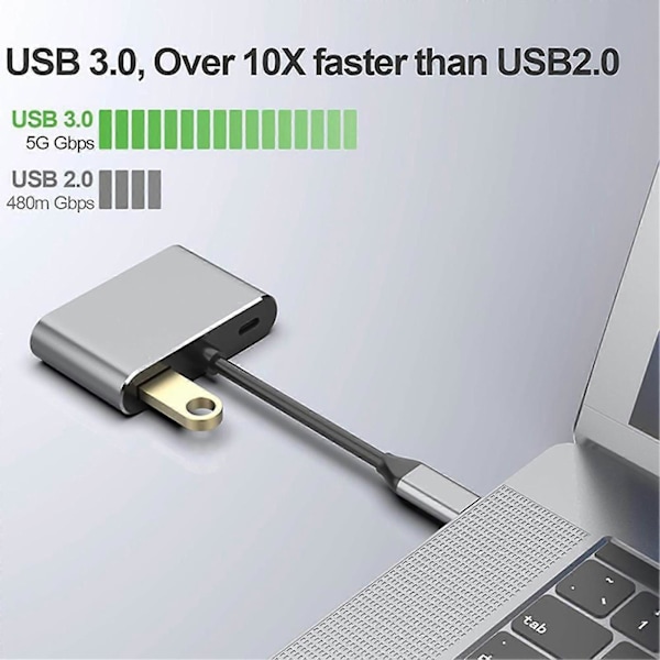 4-i-1 Type-C Hub 4K VGA 1080P Dobbelt Skærmvisning PD USB 3.0 USB-C Dockingstation