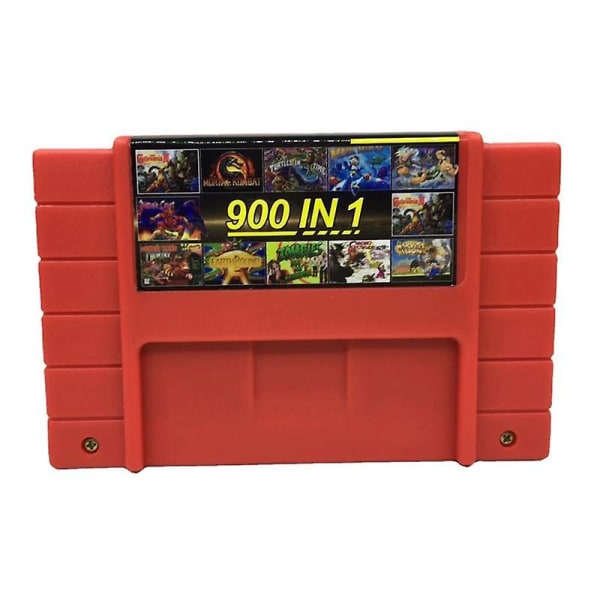 Super DIY Retro 900 in 1 Pro Game for 16 Bit Game Console Card, Red