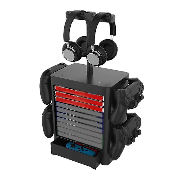 Vertikal Spillagringshylle Multifunksjonell Headset Spilldiskholder for PS5 Spill