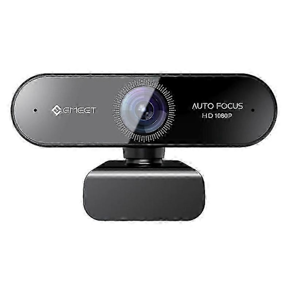 Webbkamera 1080P EMEET Nova Autofokus Webkamera med 2 Mikrofoner PC-kamera för Dator för Zoom/Skype/Möten/Onlinekurser