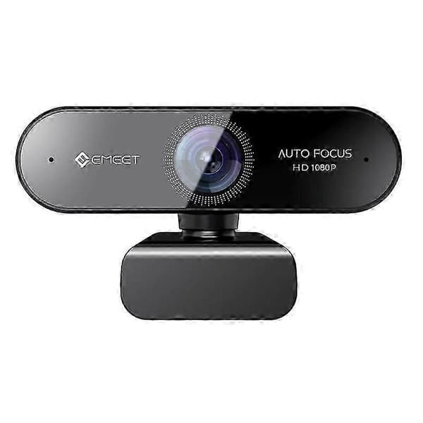 Webcam 1080P EMEET Nova Autofokus Webkamera med 2 Mikrofoner PC Kamera til Computer til Zoom/Skype/Møde/Online Undervisning