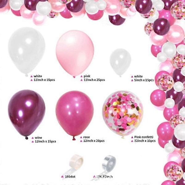 Ballonggirlandbåge Set Babyfest Bröllop Födelsedag Ungkarlsfest Bakgrundsdekoration
