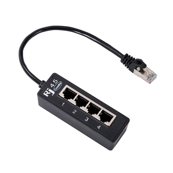 4 i 1 RJ45 LAN-kontakt Ethernet-nätverksdelarkabel 1 hane till 4 LAN-portar för nätverksutvidgning