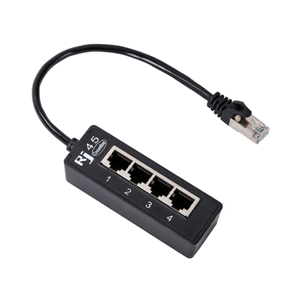 4-in-1 RJ45 LAN-liitin Ethernet-verkkojakokaapeli 1 uros 4 LAN-porttia verkkojen laajentamiseen