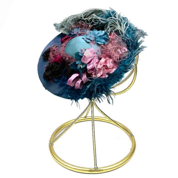 Hatteholder Hattemodel Stativ Bordplade Paryk Hætte Bonnet Display Stativ Rack Guld