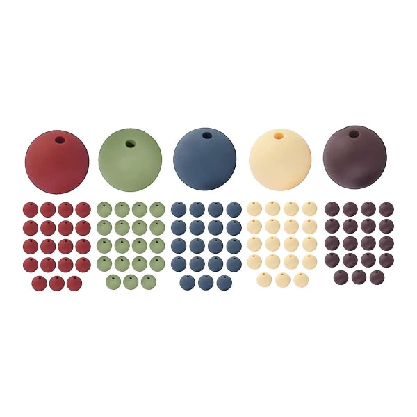 Silikone perler 100 stykker 9 mm silikone perler Bulk - Neutral farve sortiment
