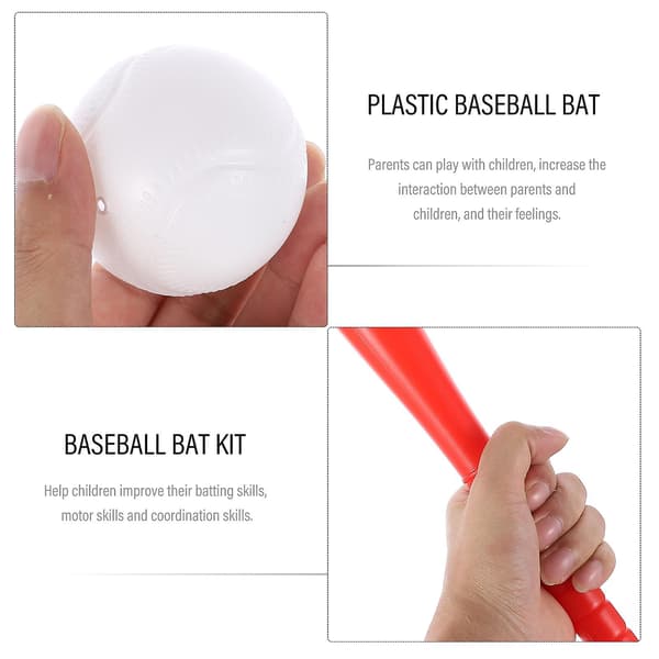 Baseball Bat Kidsplasticpractice Set Kittraining Bats Børn Toddler Outdoorandperformancepitching Props T Letvægts Tee