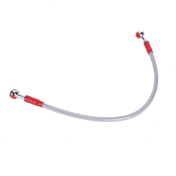 Universal Motorcykel Bromsoljeslang Bränslerörledning Rostfritt Stål Flätad (45cm, Grå)