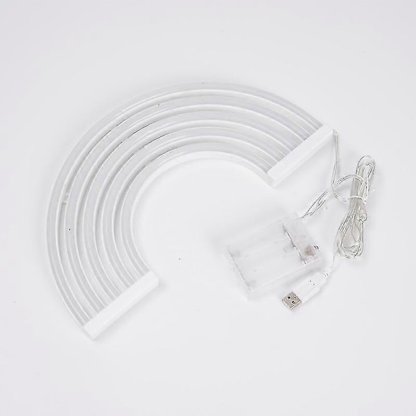 Neonvalot, USB/akku planeettalamppu neonvalo baariin, hääkoristeeksi, syntymäpäiväjuhliin jne. (sateenkaari 30,3*2*18cm)