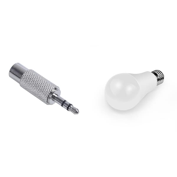 1 st 3,5 mm Stereo Han till RCA Mono Hona Ljudadapter, silver & 1 st E27 Smart Control Lamp Led