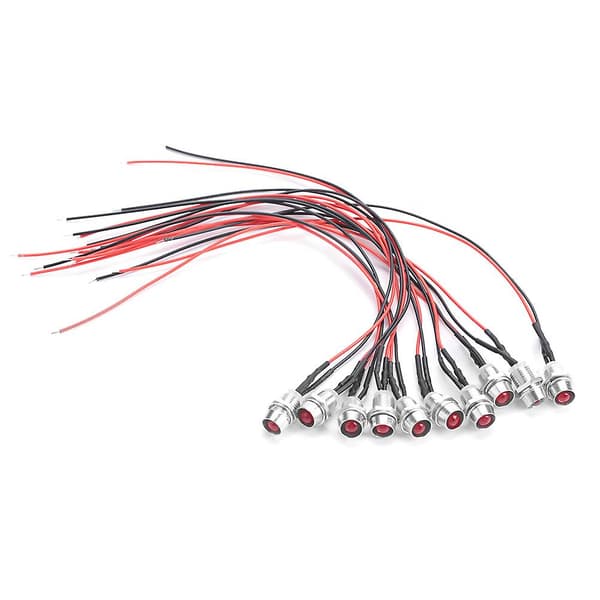 Ultraljusa 12V 8mm Förkopplade LED-lampor - 10-pack (#02)