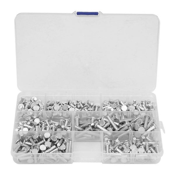 350 st M4 Platta Huvudfasta Aluminium Nitar Sortimentssats Längd 4/6/8/10/12/16/20mm