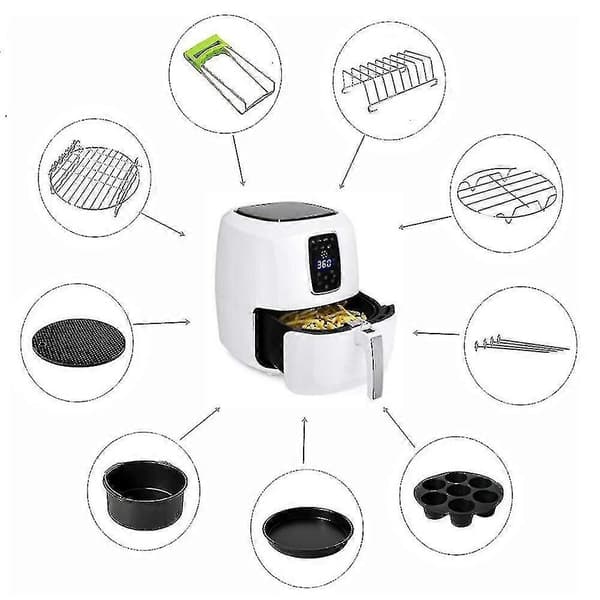 Frituregryde Airfryer Tilbehør Passer Til Alle Airfryer 7 Tommer 8 Dele Sæt (Størrelse: 7 Tommer 8 sæt)
