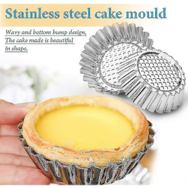 20 Pakker Cupcake Form, 9,4 cm Rustfrit Stål Mini Tærte Cupcake Kage Muffin Form Blik Pande Bageværktøj Yyds