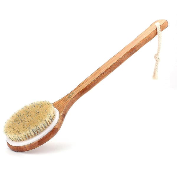Dusjbørste med naturlig bust - Langt bambushåndtak