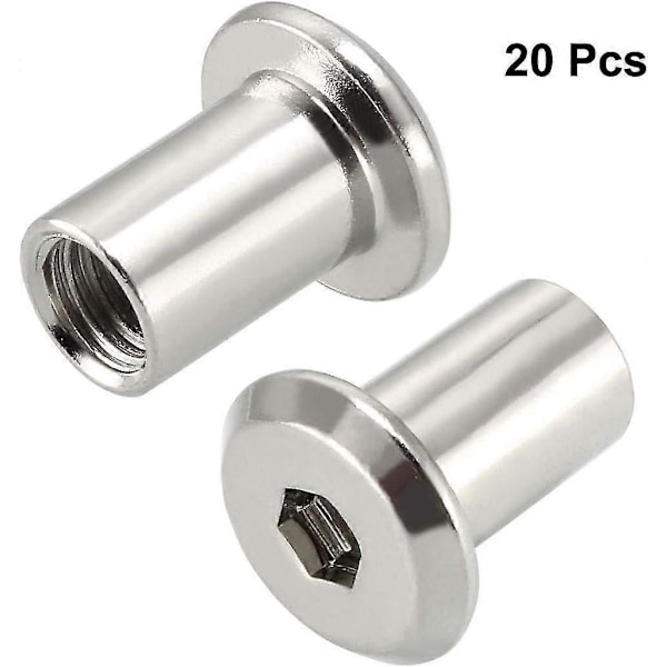 M6x12mm Hovedskrue Rivmøtrik Nikkelbelagte Skruer 20 stk, seuais