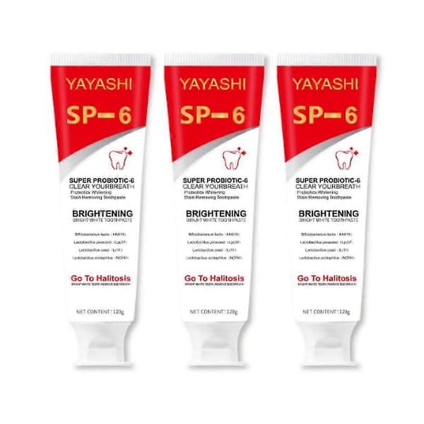 3 stk. SP-6 Probiotisk Tandblegnings Tandpasta