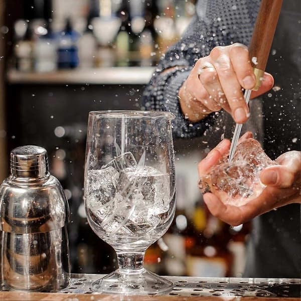 Ispikk, Ispikker i rustfritt stål med trehåndtak og deksel for kjøkken, barer, bartendere
