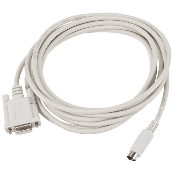 DB9P til 8P Mini Din RS232 Download Kabel Hvid 8,2 Ft til PLC DVP-EH