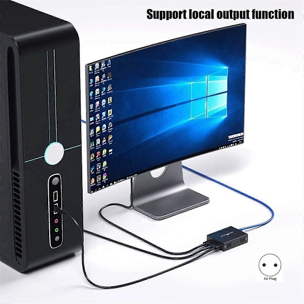 60M -Kompatibel KVM-forlenger -Kompatibel USB KVM Ethernet-forlenger Sender Mottaker EU-plugg